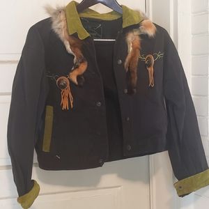 New Wave Connection Jacket with real fur and personalized Native medallions